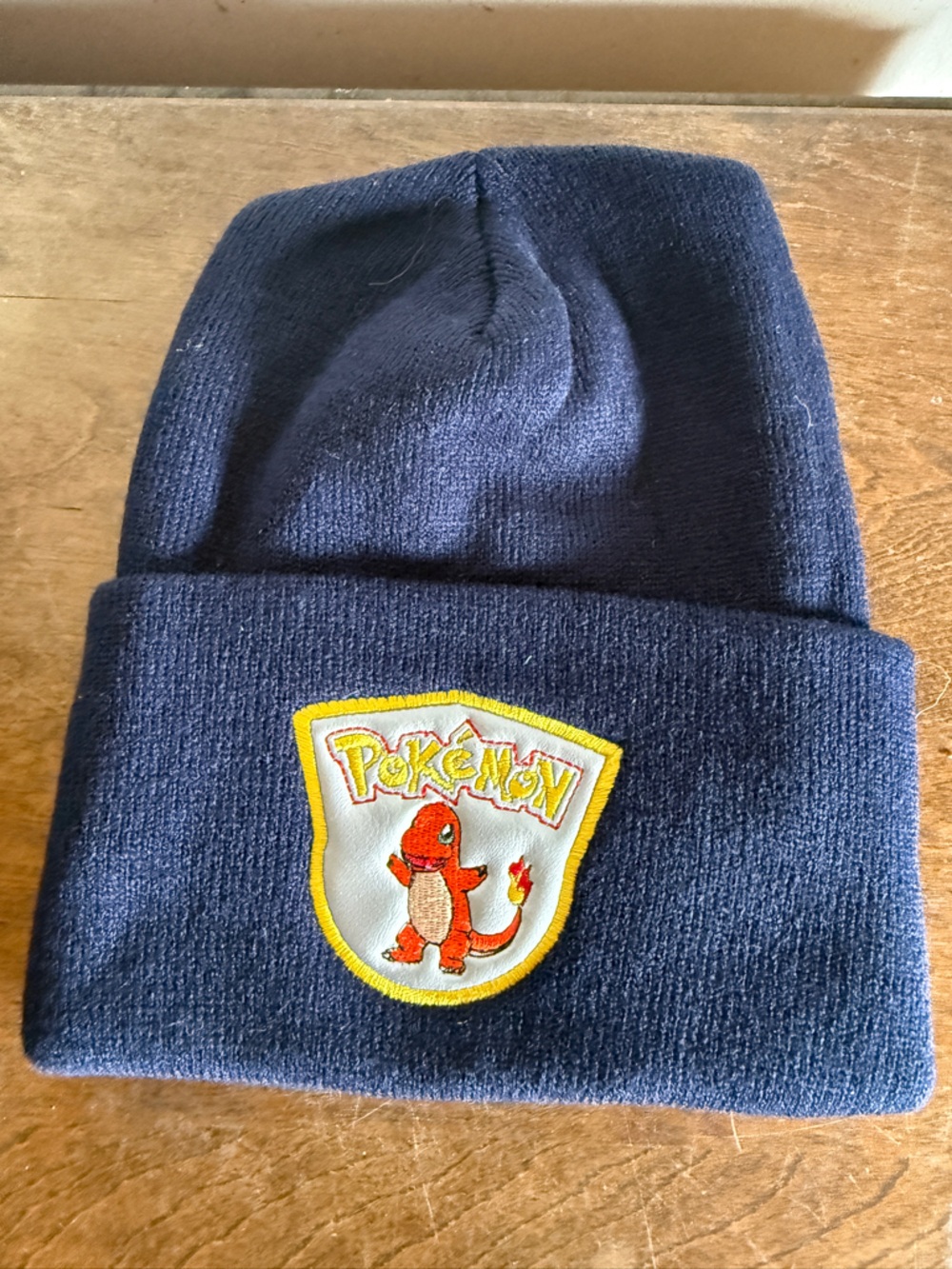 Pokemon Navy Blue Beanie with Charmander Patch
